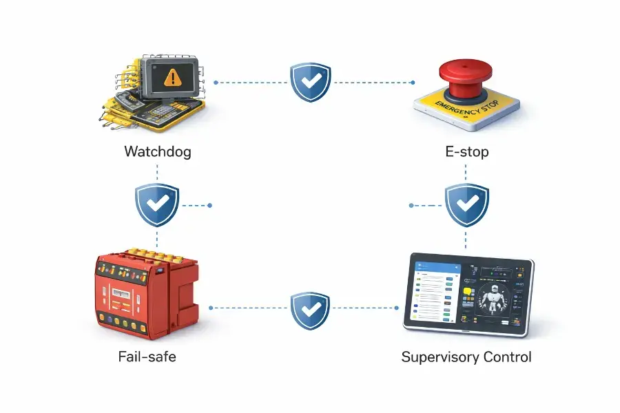 Robot Safety Architecture - Watchdogs, E-Stops, Failsafes, and Supervisory Control