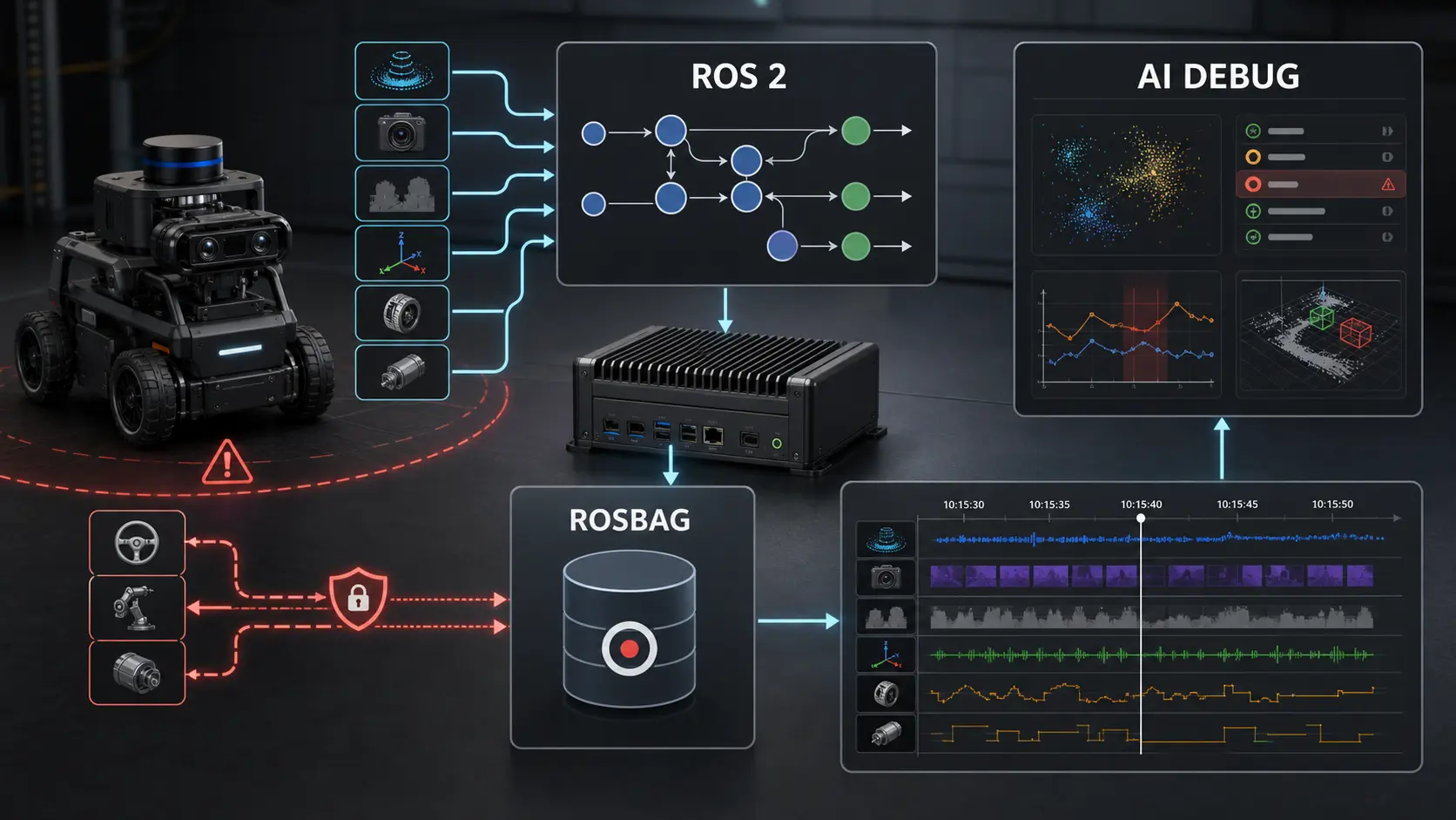 How to Structure ROS 2 Logs and Rosbags for AI-Assisted Robot Debugging