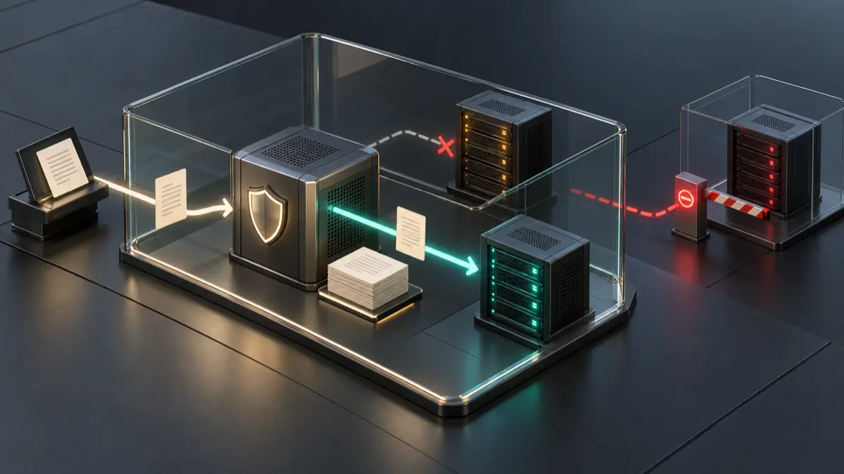 AI gateway rerouting a request to an approved standby within a data boundary