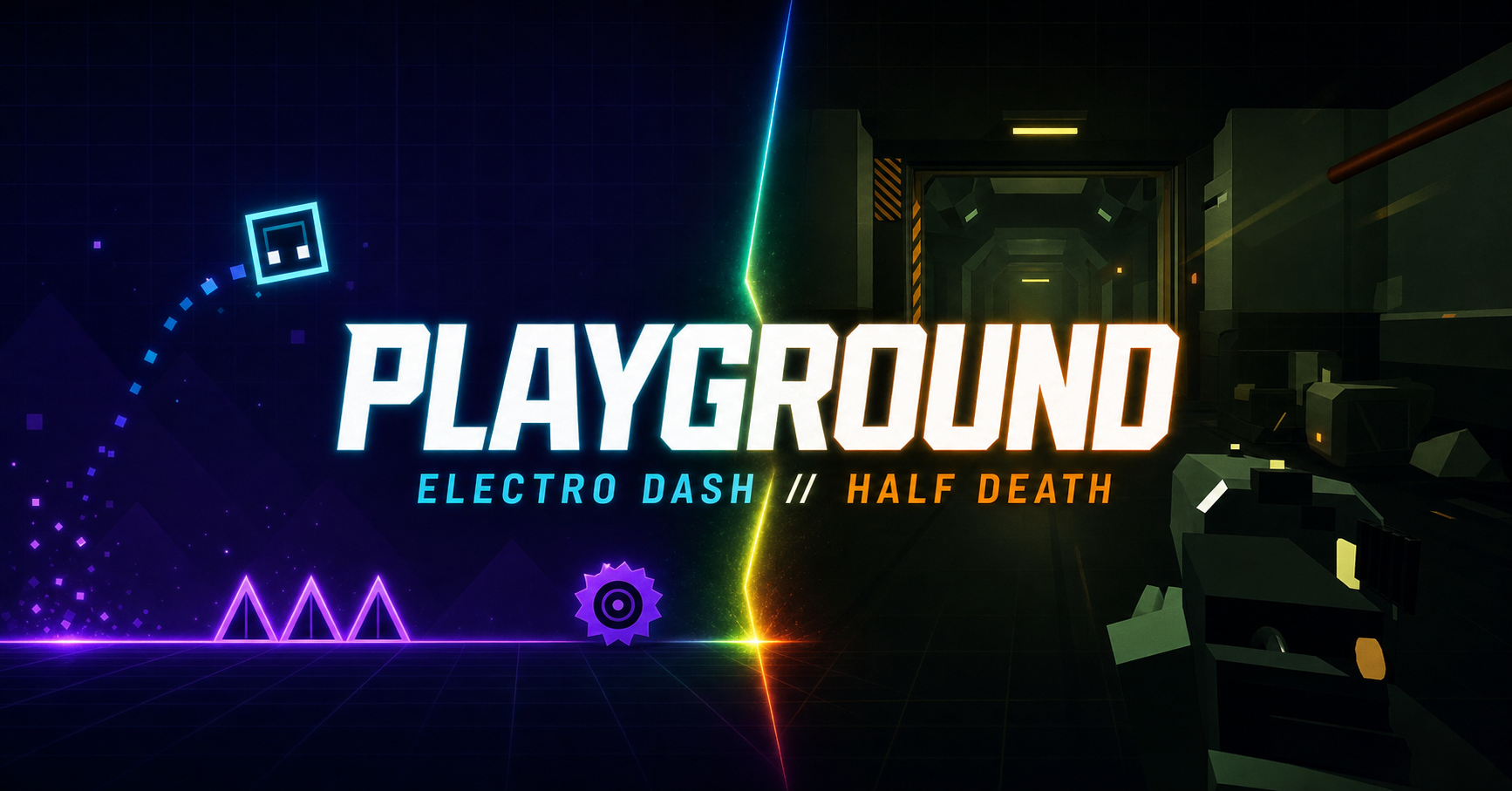 Playground, featuring the neon Electro Dash universe and the retro science-fiction Half Death universe